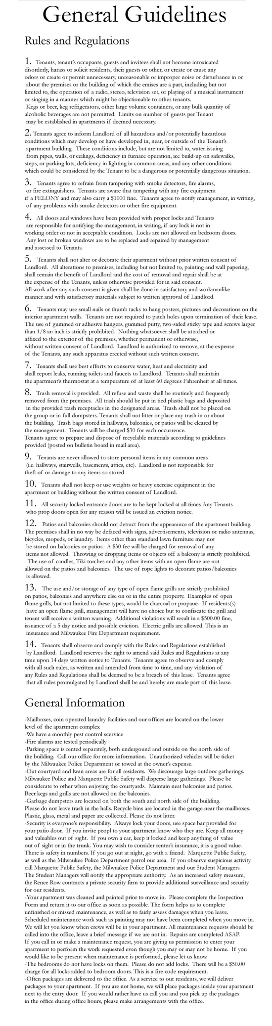 General Guidelines